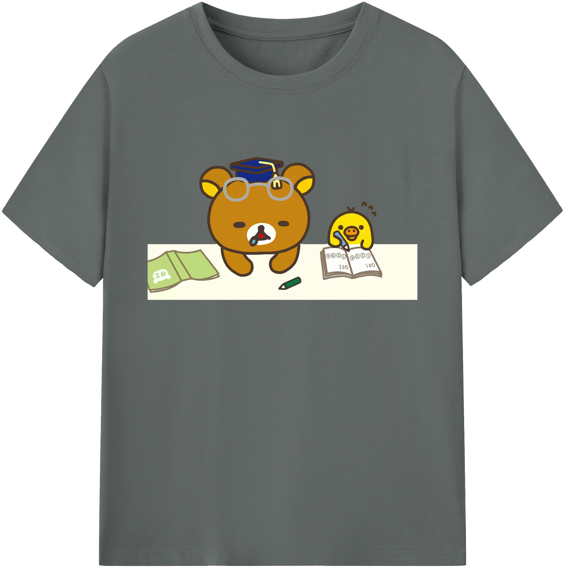 （画像用） リラックマ リラックマ キイロイトリ Rilakkuma Korilakkuma Kiiroitori 綿100％ メンズ半袖Tシャツ｜肌触りやわらか＆通気性